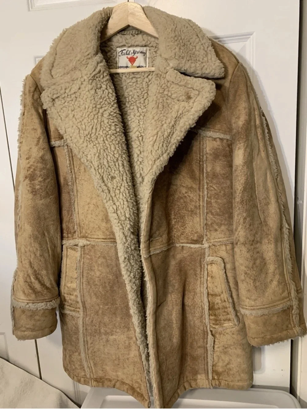 Field Stream mens 38 Cream Shearling Jacket‎ chore rancher Gordon & Ferguson co